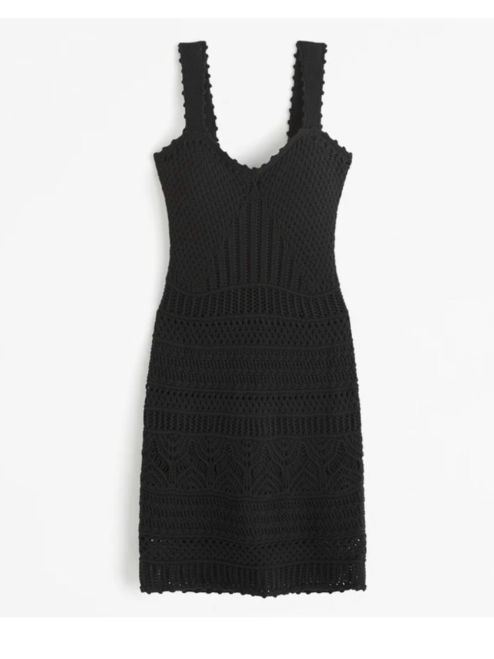 Abercrombie Black Crochet Knit Tank Dress - size xxs